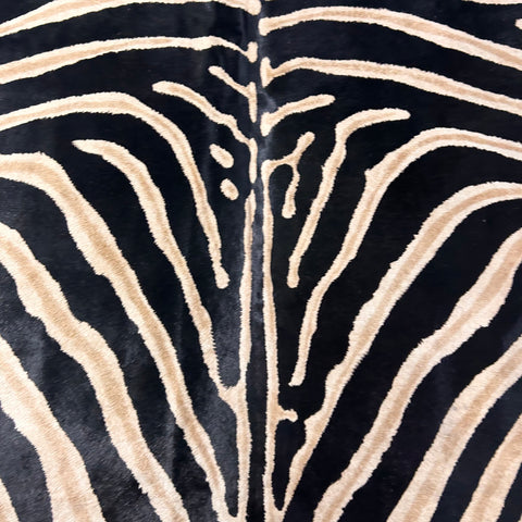 Genuine Zebra Print Cowhide Rug (brown inner stripes) Size: 7x5.7 feet D-496