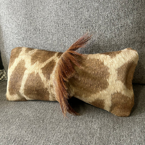 New Real Giraffe Hide Pillow Case 21x10 inches Genuine Giraffe Skin/ Suede Back