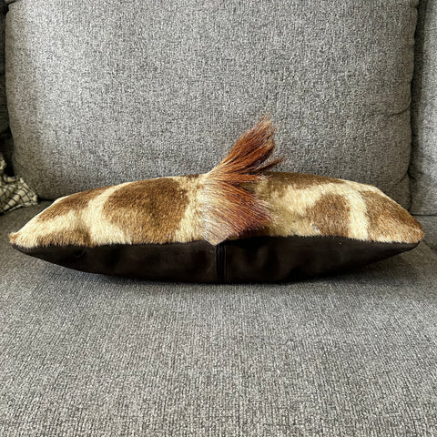 New Real Giraffe Hide Pillow Case 21x10 inches Genuine Giraffe Skin/ Suede Back