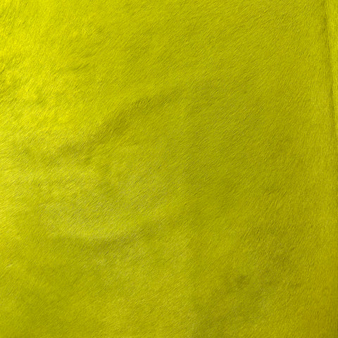 Dyed Lime Green Cowhide Rug (short hair/ gorgeous florescent) Size: 7x6.5 feet D-503