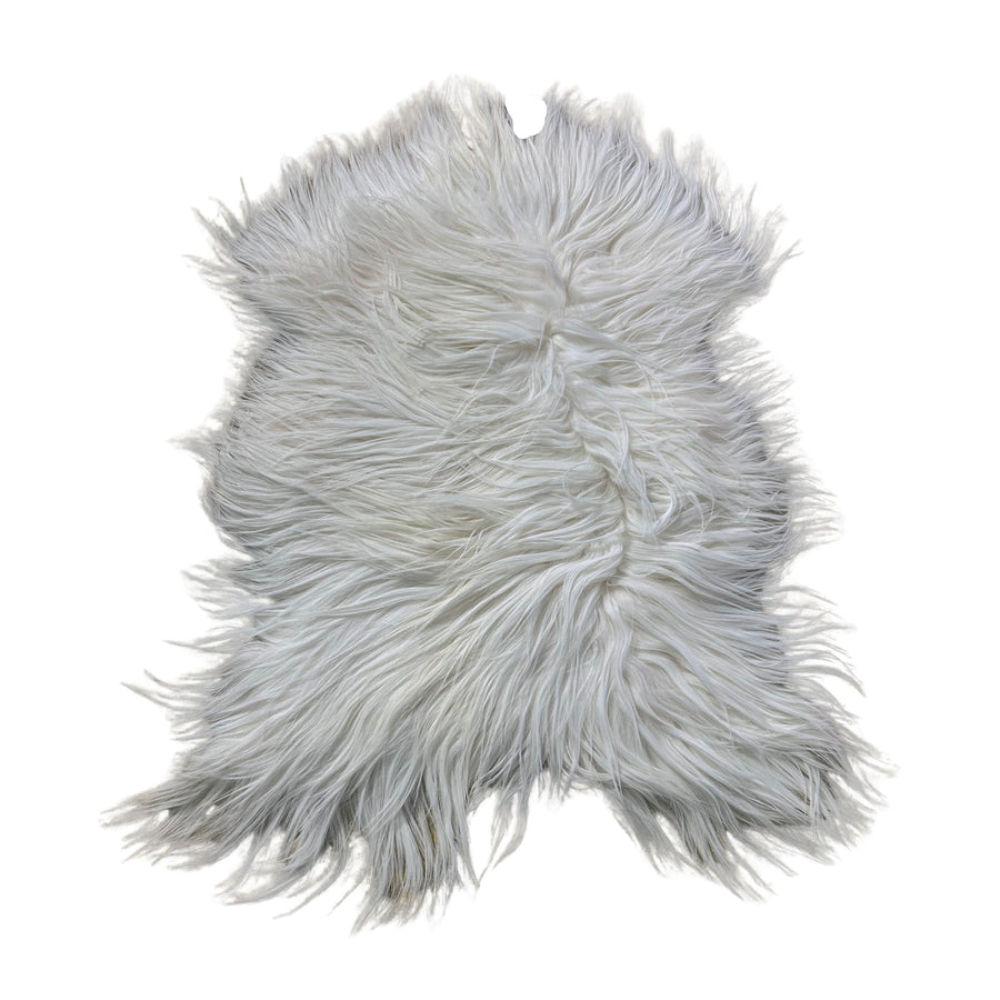 White Icelandic Sheep Skin Size: 38X20”