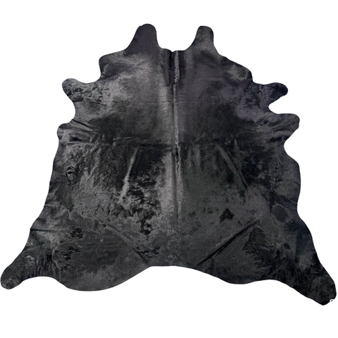 Dyed Black Cowhide Rug Size: 8x8 feet J-005