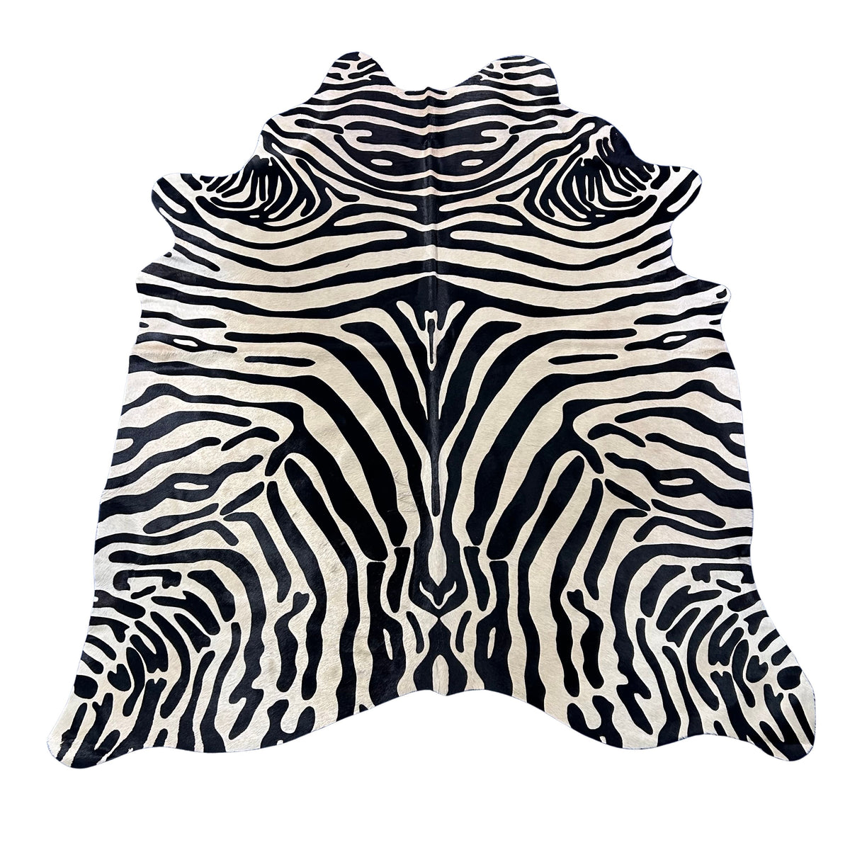 Upholstery Zebra Print Cowhide Rug (light beige background) Size: 7x5.7 feet J-006