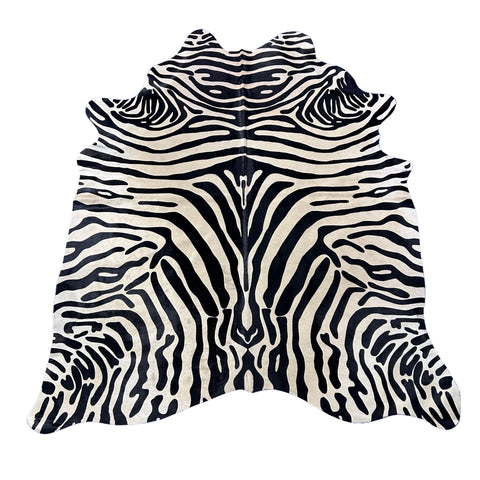 Upholstery Zebra Print Cowhide Rug (light beige background) Size: 7x5.7 feet J-006