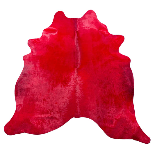 Dyed Red Cowhide Rug Size: 7.5x6.2 feet J-008