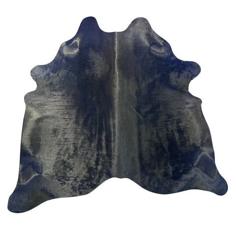 Dark Dyed Blue Cowhide Rug Size: 6.2x6 feet J-014