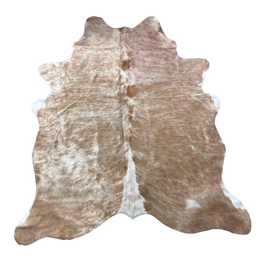 Beige Brindle Cowhide Rug Size: 7.2x6 feet J-037