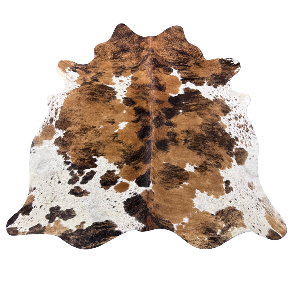 Tricolor Cowhide Rug Size: 6x6 feet J-064