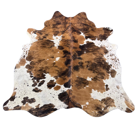 Tricolor Cowhide Rug Size: 6x6 feet J-064