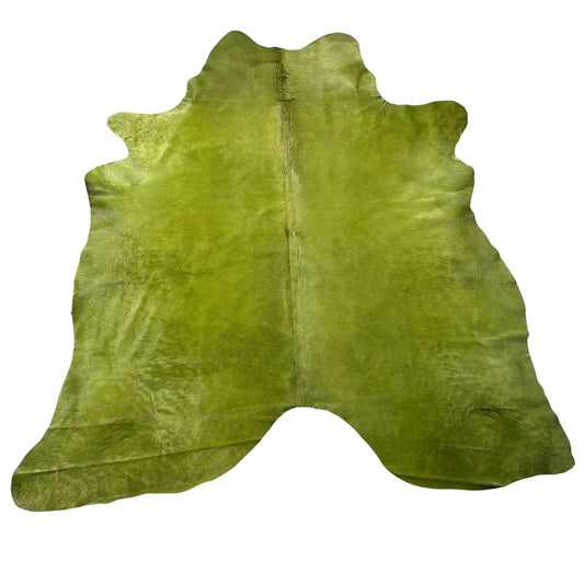 Dyed Green Cowhide Rug Size: 8x7 feet J-090