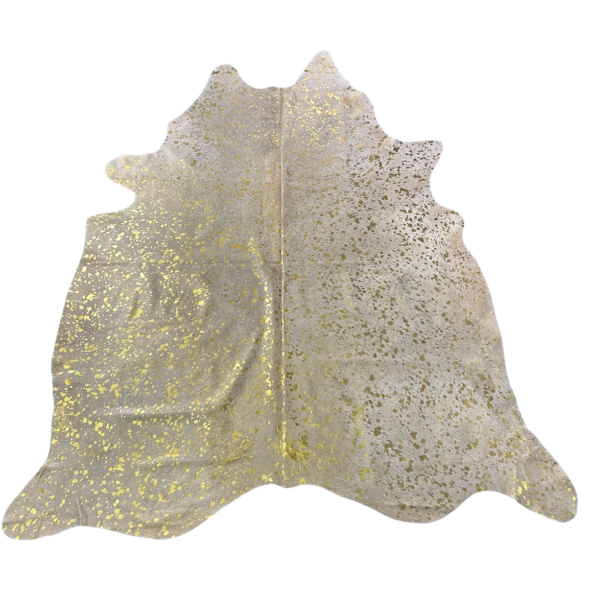 Gold Metallic Acid Washed Cowhide Rug Size: 7x6.2 feet J-107