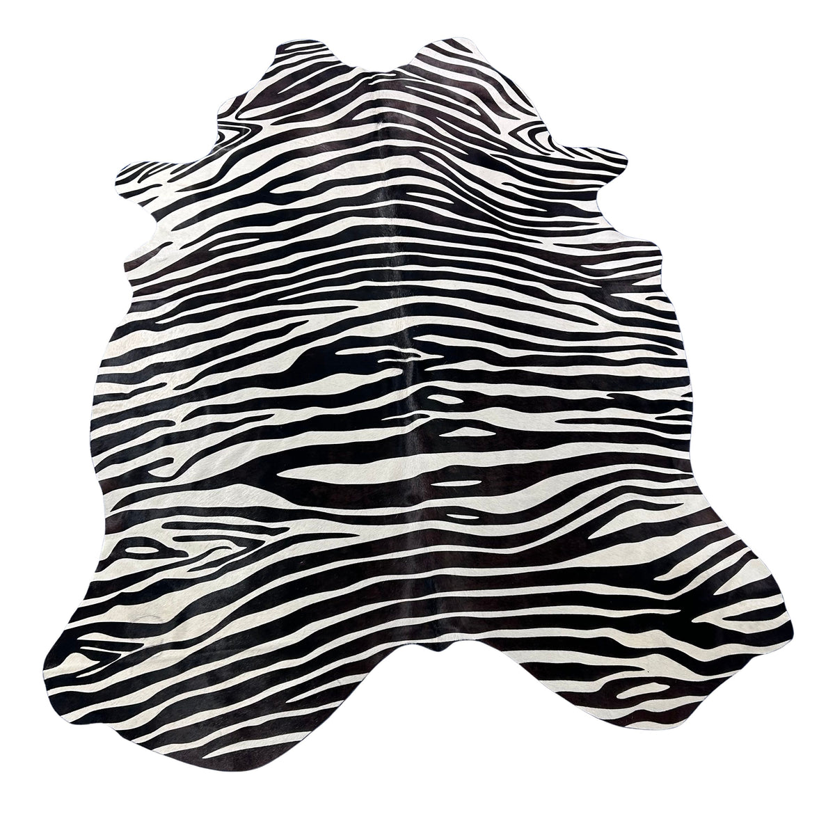 Zebra Print Cowhide Rug (stripes are dark brown) Size: 7x5.5 feet J-112