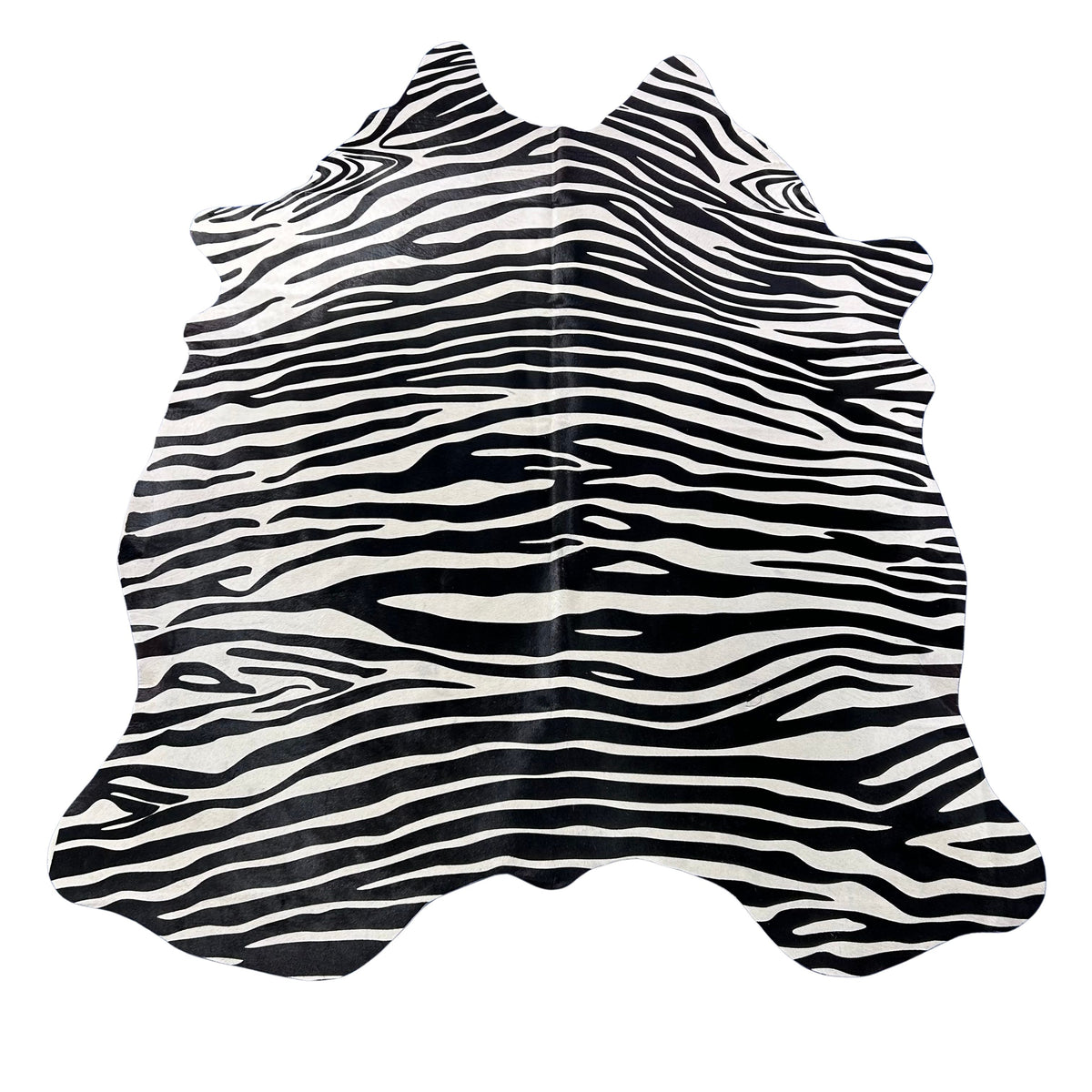 Horizontal Stripes Zebra Cowhide Rug Size: 7.2x5.5 feet J-118