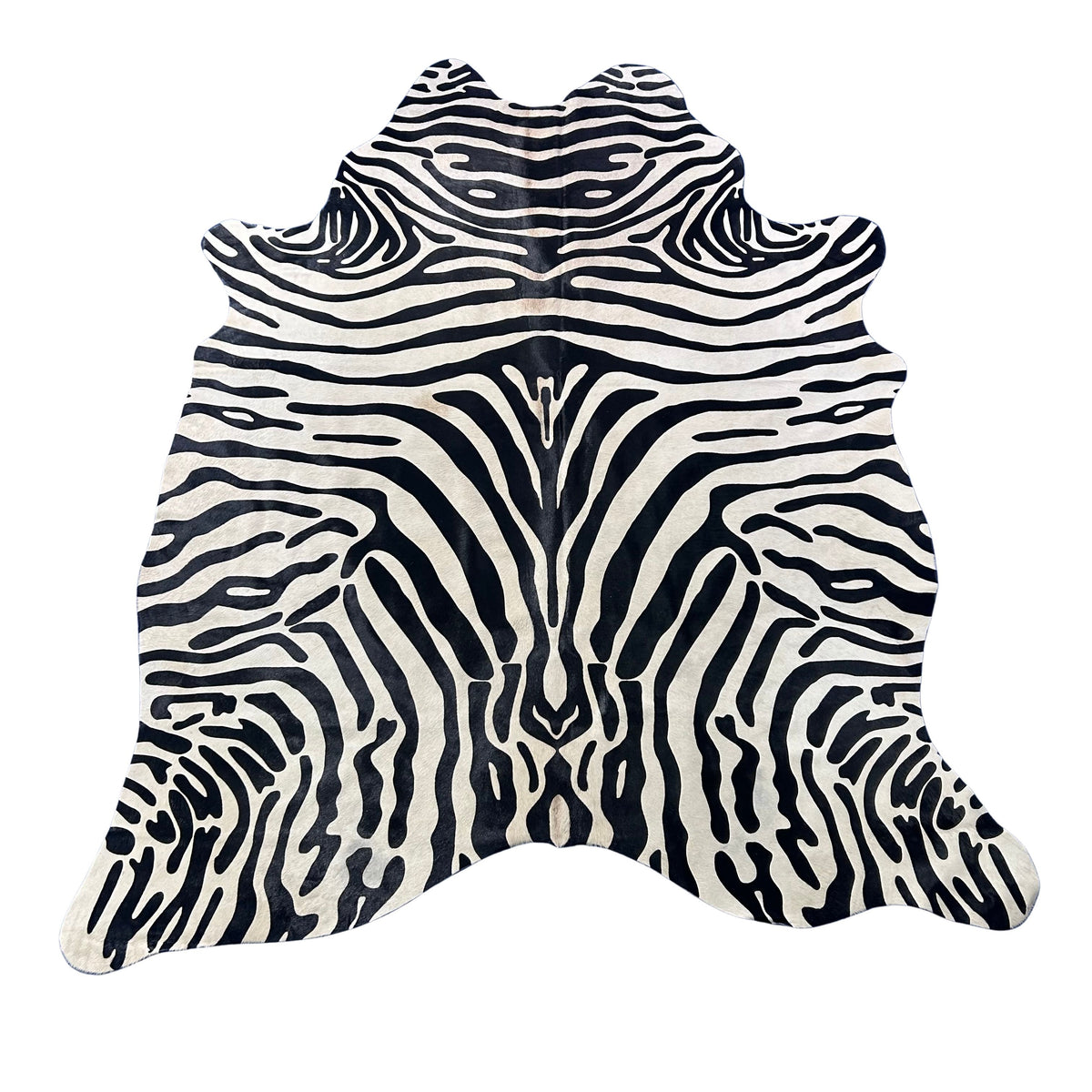 Upholstery Zebra Print Cowhide Rug (some brown in the middle) Size: 7x6 feet J-119