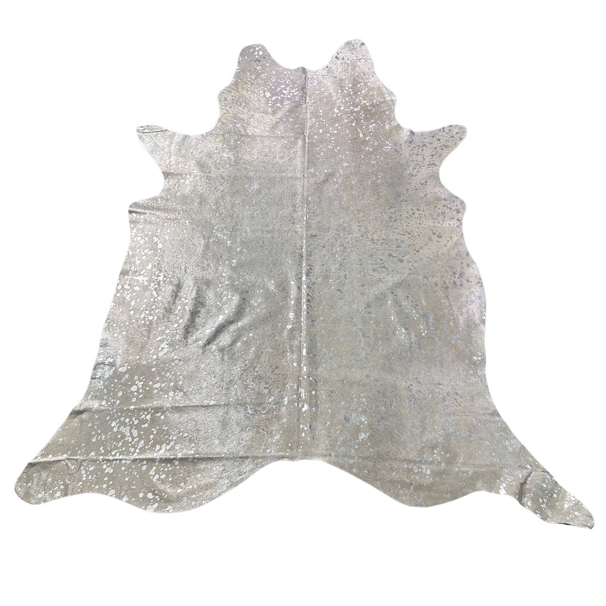 Silver Metallic Cowhide Rug Size: 8x7 feet J-124