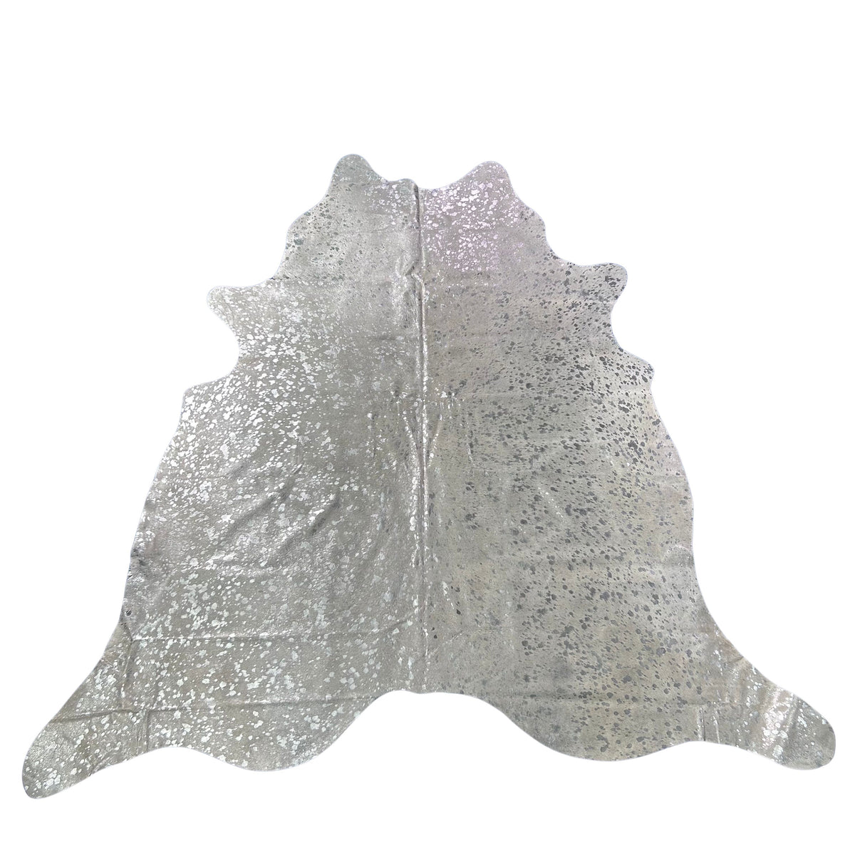 Silver Metallic Cowhide Rug Size: 7.2x7.5 feet J-127