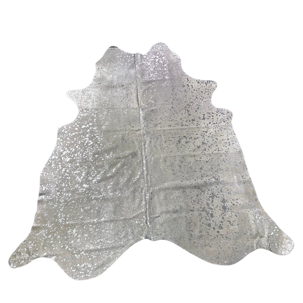 Silver Metallic Cowhide Rug Size: 7.5x7 feet J-128