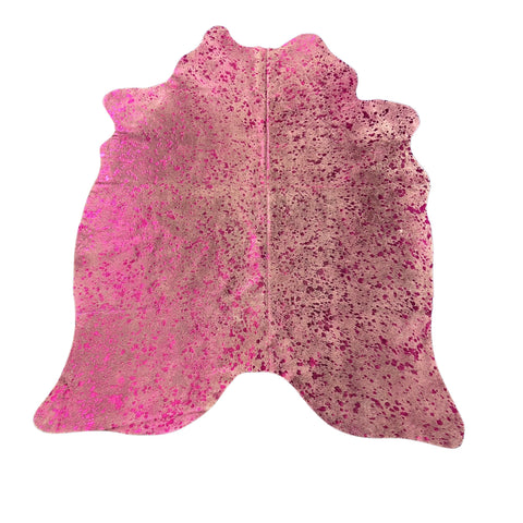 Pink Metallic Cowhide Rug Size: 5.7x5 feet J-129