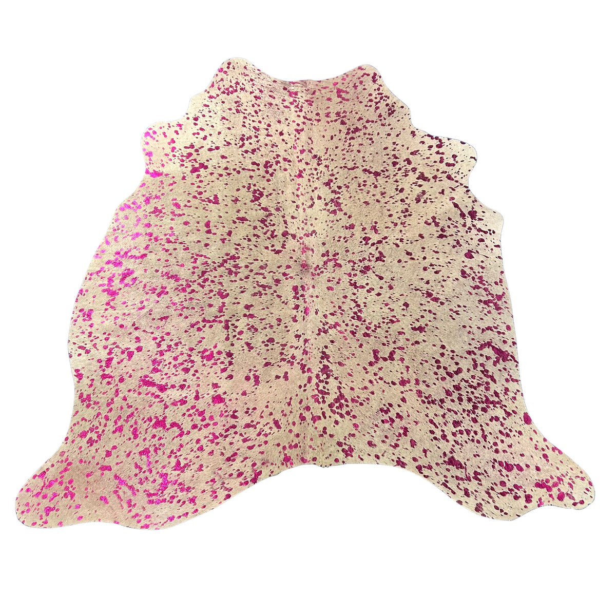 Pink Metallic Cowhide Rug Size: 5.2x5.2 feet J-148