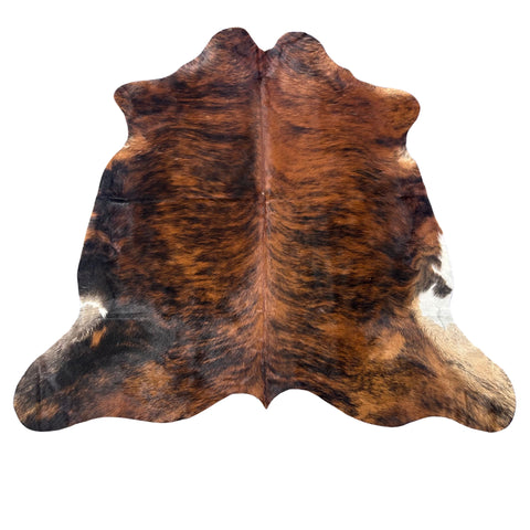 Dark Brindle Cowhide Rug Size: 6x6.5 feet L-001