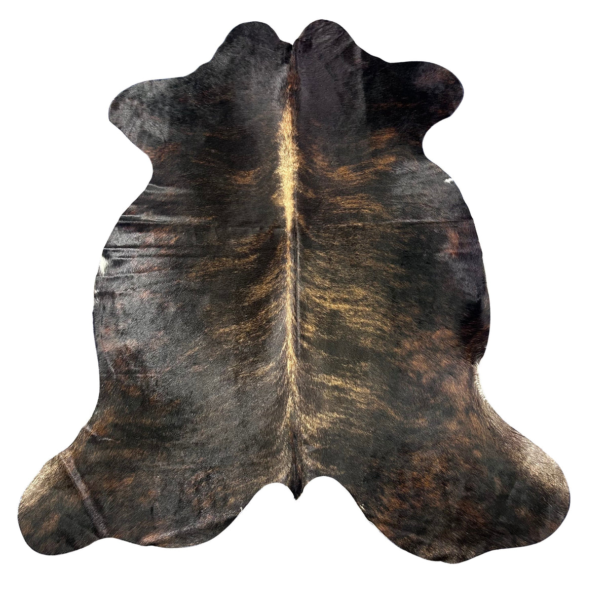 Dark Brindle with Light Dorsal Line Cowhide Rug Size: 7.7x6 feet L-002