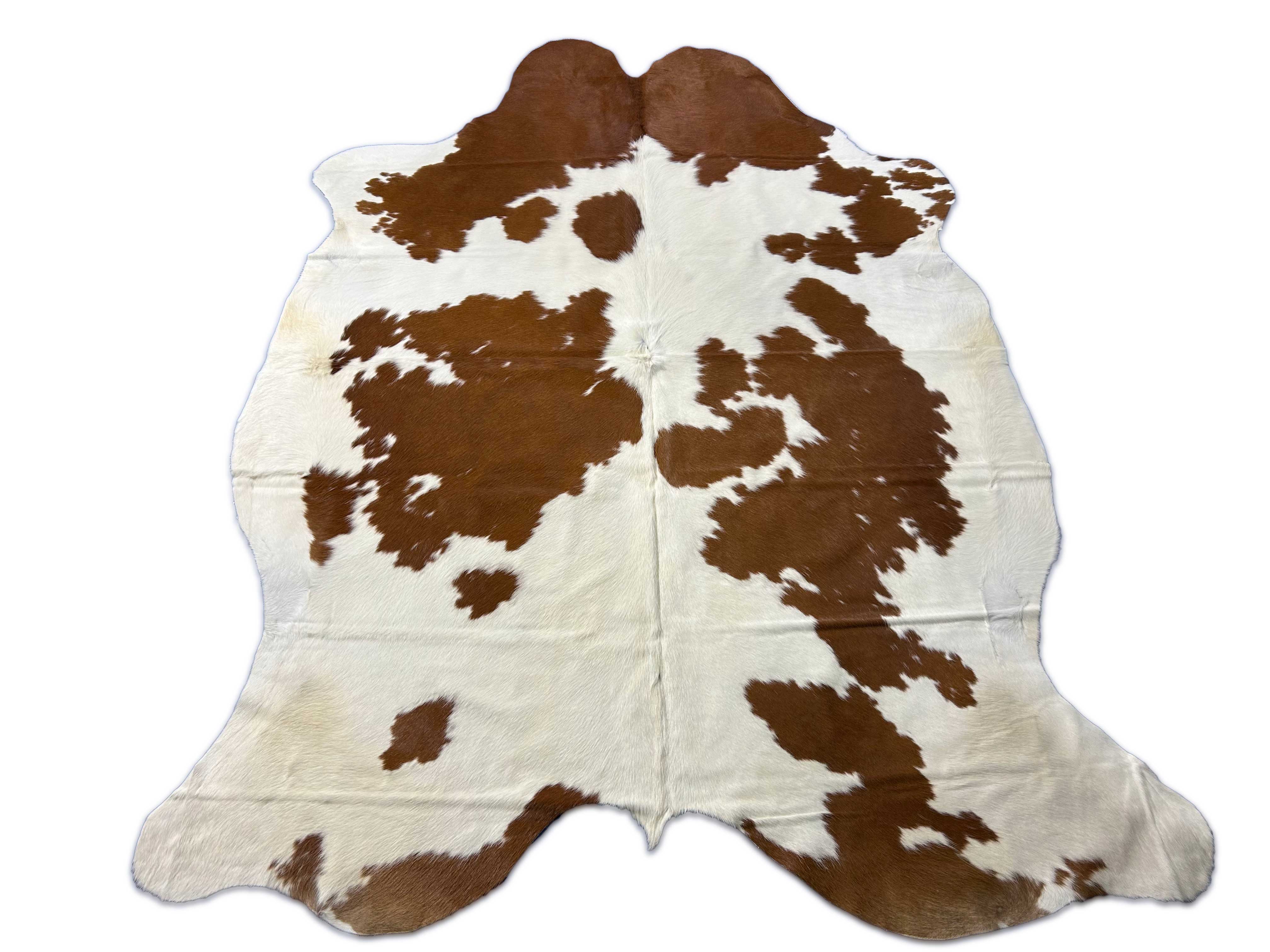 Brown & White Cowhide Rug Size: 7.2x6 feet M-1645