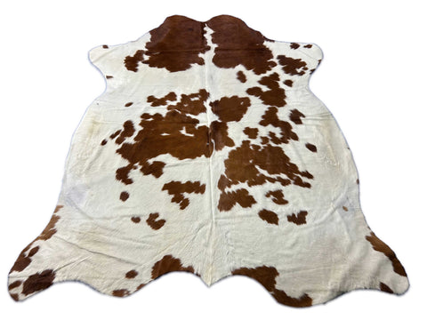 Brown & White Cowhide Rug Size: 7x7 feet M-1646