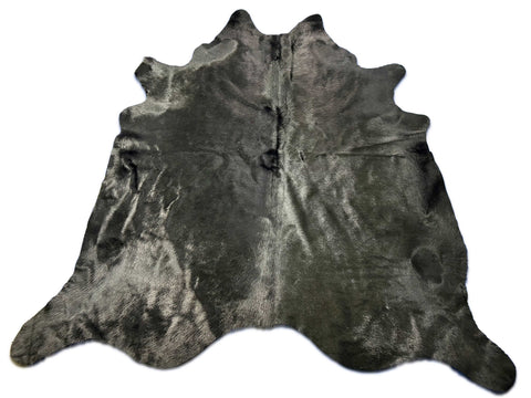 Dyed Black Cowhide Rug Size: 8x8 feet M-1652