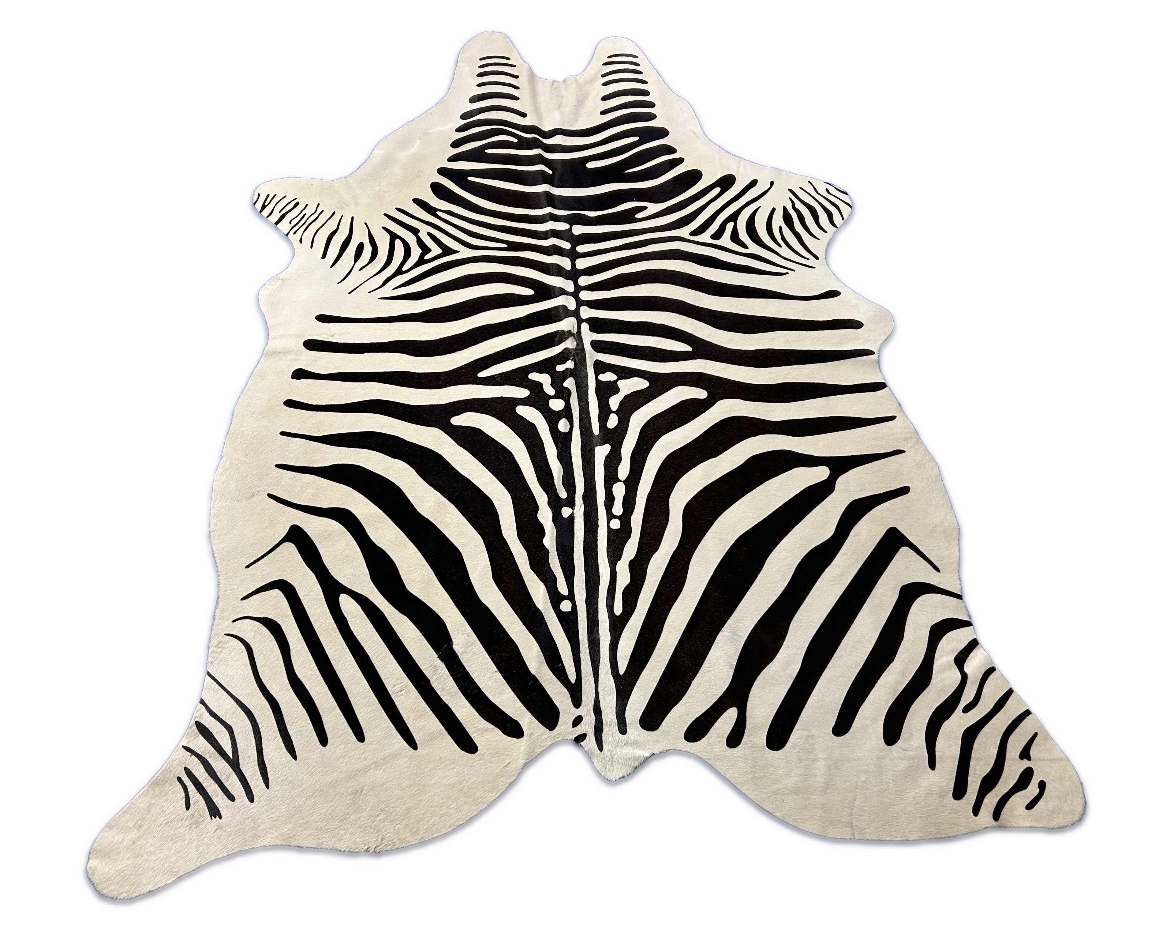 Zebra Print Cowhide Rug (patch) Size: 7x5.5 feet M-1667