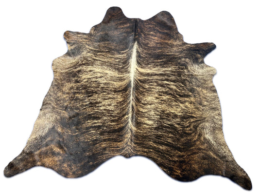 Huge Dark Brindle Cowhide Rug (sool dorsal line) Size: 8x7.5 feet M-1674