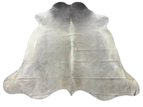 Solid Grey Cowhide Rug (neck area is a bit darker than the rest) Size: 7.5x7 feet M-1679