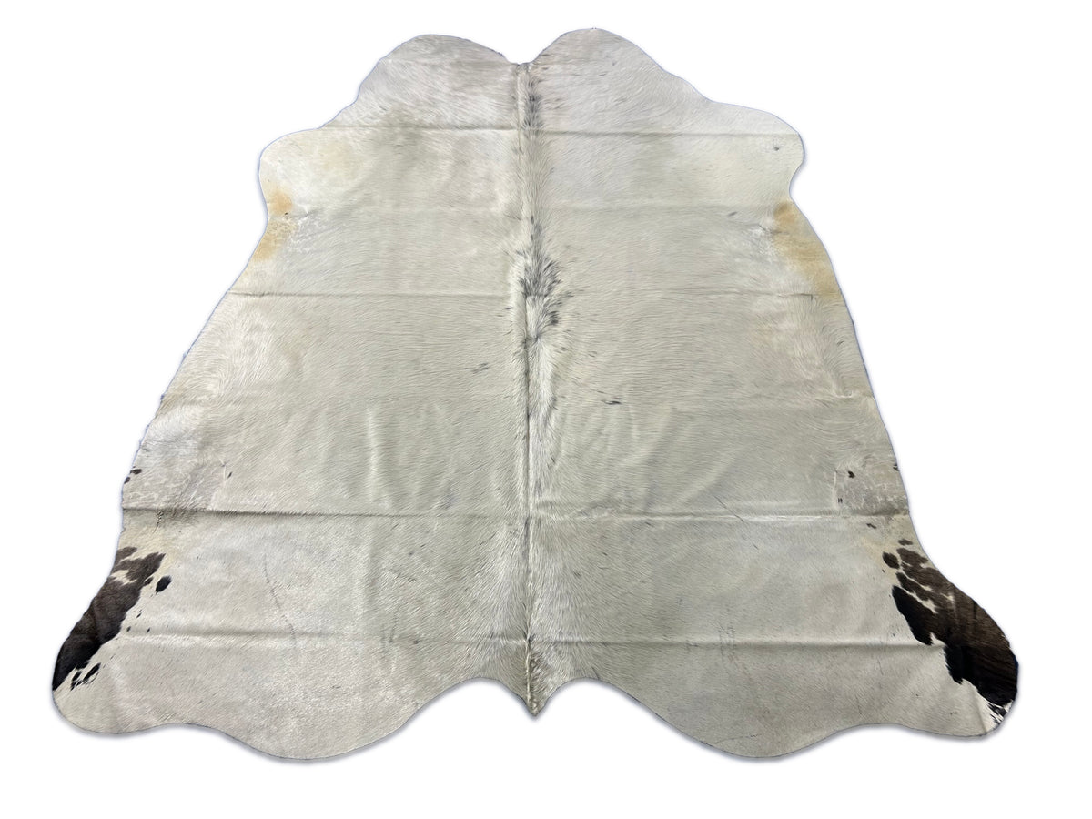 Almost Solid White Cowhide Rug (some small spots) Size: 6.2x6 feet M-1683