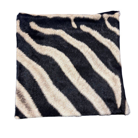 Real Zebra Skin Pillow Cover 17X17" #1