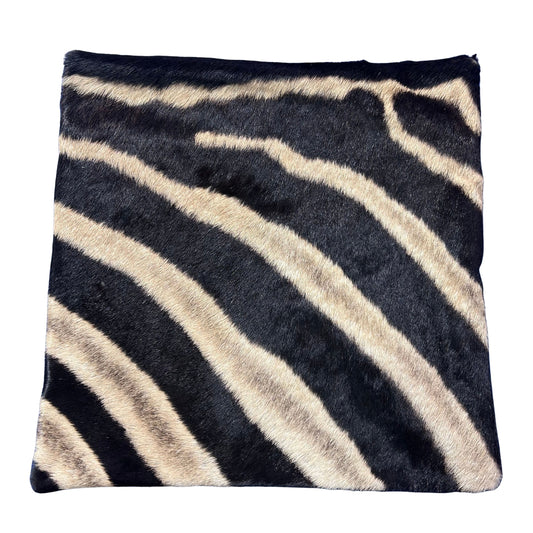 Real Zebra Skin Pillow Cover 17X17" #4
