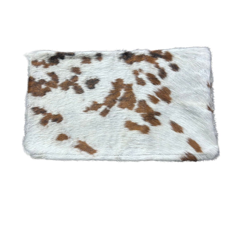 Set of two 19 x 11 1/2" Tricolor Cowhide Pillow Covers / Speckled Tricolor Cowhide Pillow Cover -Lumbar- Size: 19 in x 11.5 in