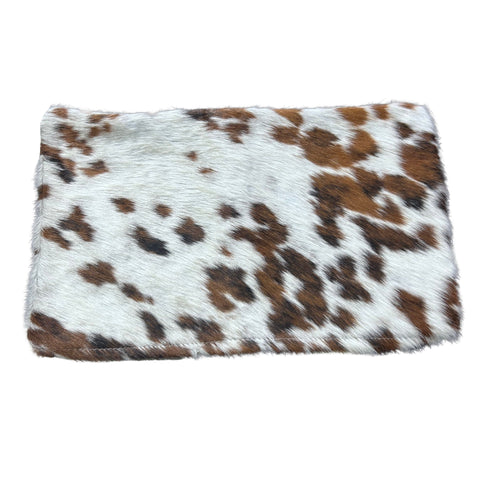 Set of two 19 x 11 1/2" Tricolor Cowhide Pillow Covers / Speckled Tricolor Cowhide Pillow Cover -Lumbar- Size: 19 in x 11.5 in