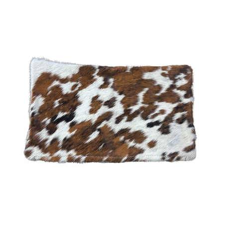 Set of two 19 x 11 1/2" Tricolor Cowhide Pillow Covers / Speckled Tricolor Cowhide Pillow Cover -Lumbar- Size: 19 in x 11.5 in