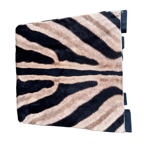 Real Zebra Ottoman Cube 20 H X 20 X 20" Zebra Skin Hair-on Ottoman # W