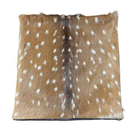 Axis Deer Pillow Case 18"X18" Chital Deer Leather Pillow Cover # 1 (exact one!)
