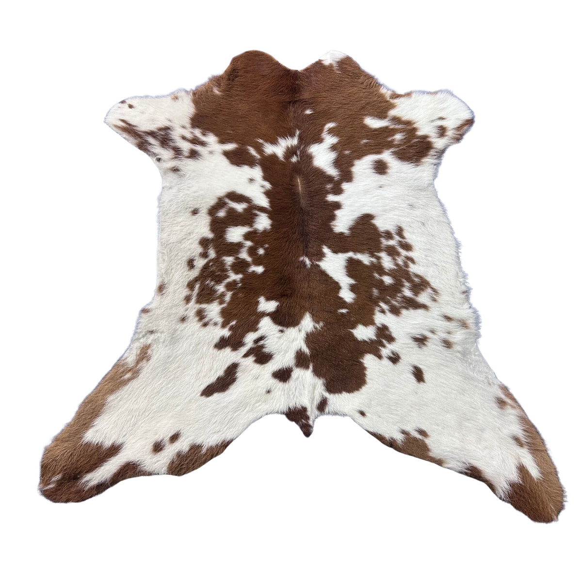 Brown and White Calf Skin (longish hair) Size: 45x40" X-001