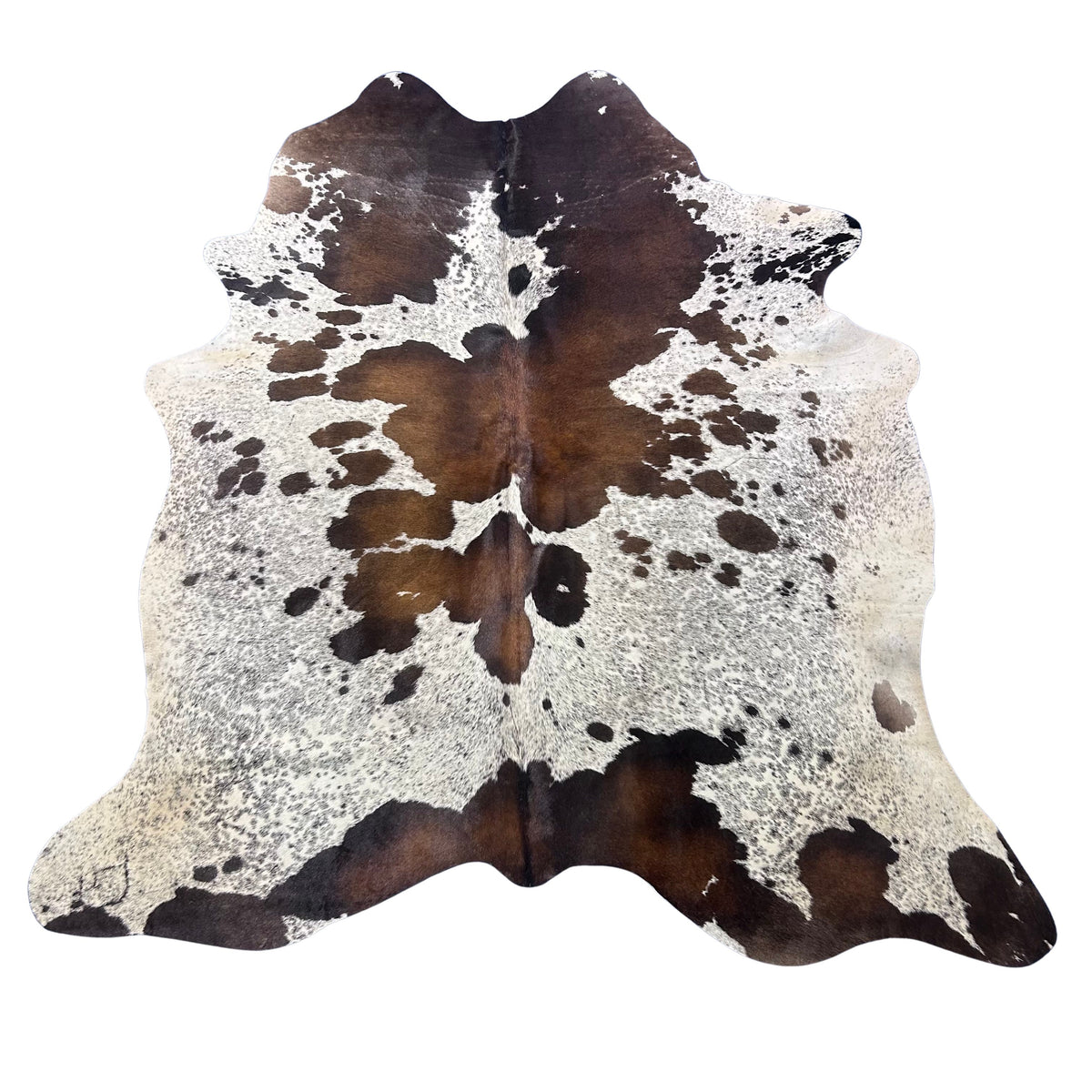 Brown and White Reddish Cowhide Rug Size: 7.2x6.2 feet X-011