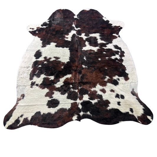 Tricolor Cowhide Rug (longish hair) Size: 7x7 feet X-012