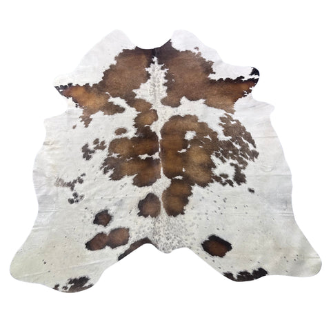 Brown and White Reddish Cowhide Rug (2 patches) Size: 7x6.5 feet X-015