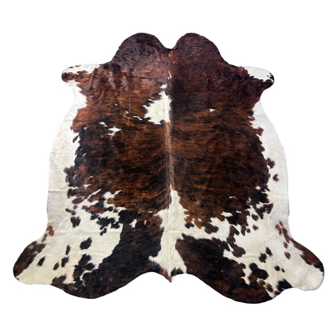 Tricolor Cowhide Rug Size: 7.7x6.7 feet X-016 A