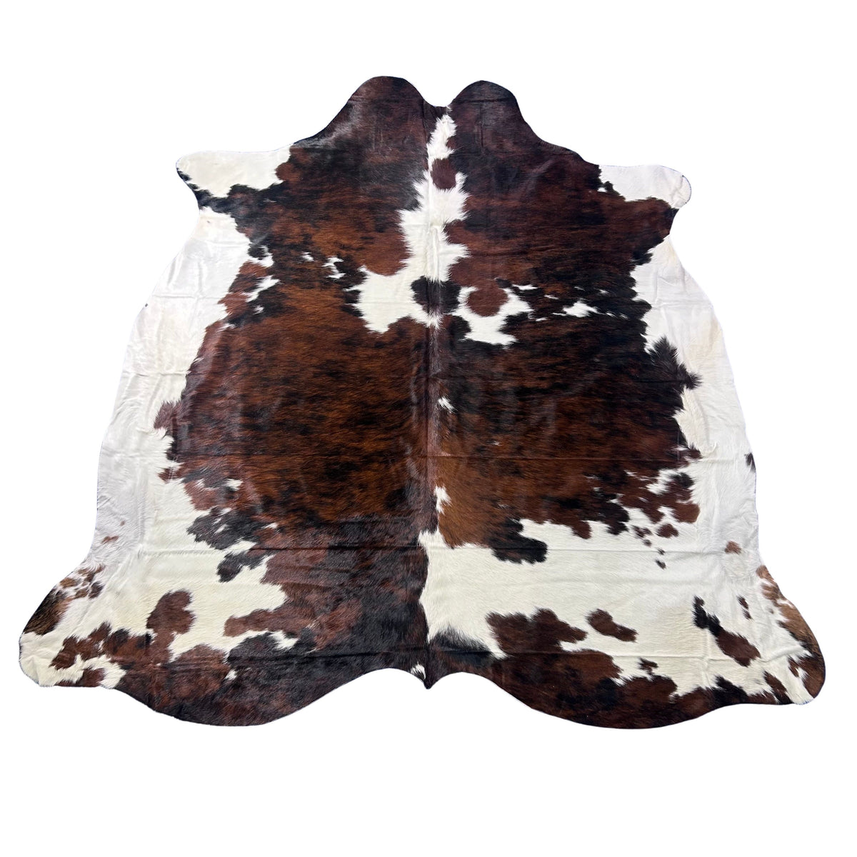 Tricolor Cowhide Rug Size: 7.5x7 feet X-026