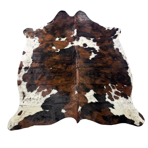 Tricolor Cowhide Rug Size: 7x6 feet X-027