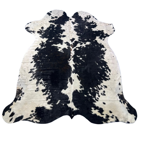 HUGE Tricolor Cowhide Rug (not much brown) Size: 8.2x7 feet X-028