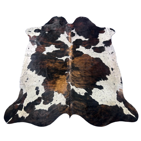 Tricolor Cowhide Rug (HUGE) Size: 8x7 feet X-031