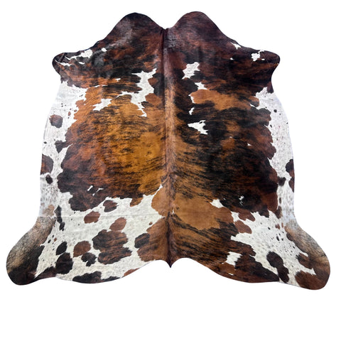 Tricolor Cowhide Rug (HUGE) Size: 8x7 feet X-032