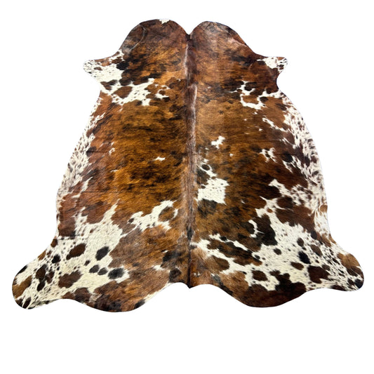 Tricolor Cowhide Rug Size: 8x7 feet X-035